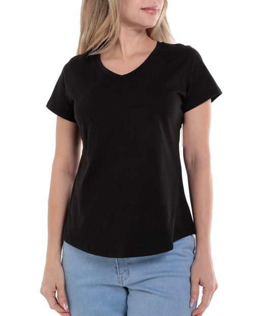 Camiseta Nicolle negra manga corta para mujer