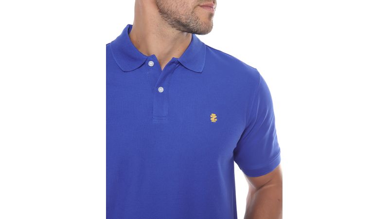 Izod Camisa polo basica azul solida para hombre