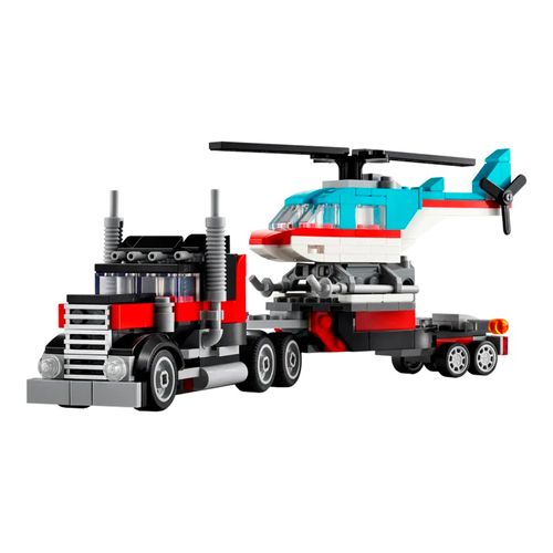 Lego Creator 3 En 1 - Camión De Plataforma Con Helicóptero