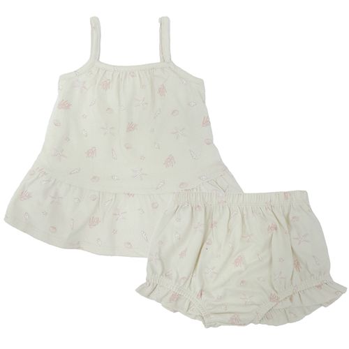 Vestido blanco con estampado para bebé niña