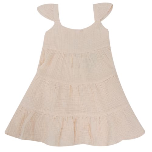 Vestido rosado sólido para niña