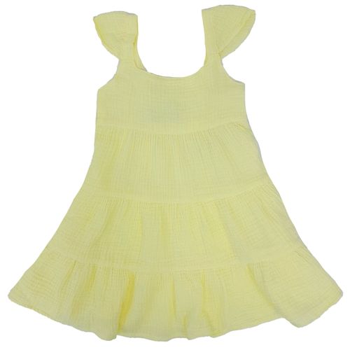 Vestido amarillo sólido para niña