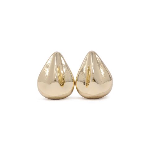 Aretes cortos de brass color dorado para mujer