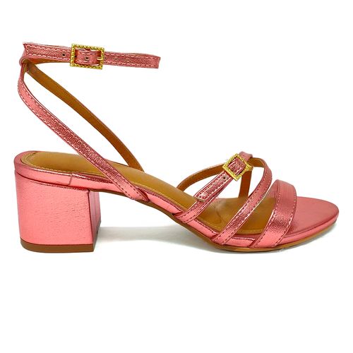 Sandalia de vestir Sabrina color rosado metálico para mujer