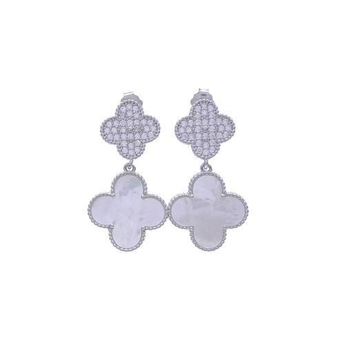 Aretes de plata plateados para mujer