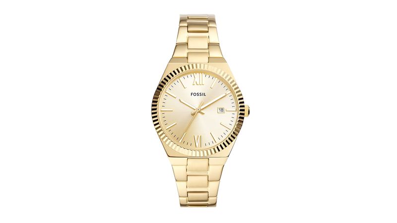 Reloj Fossil analogo metal dorado para dama