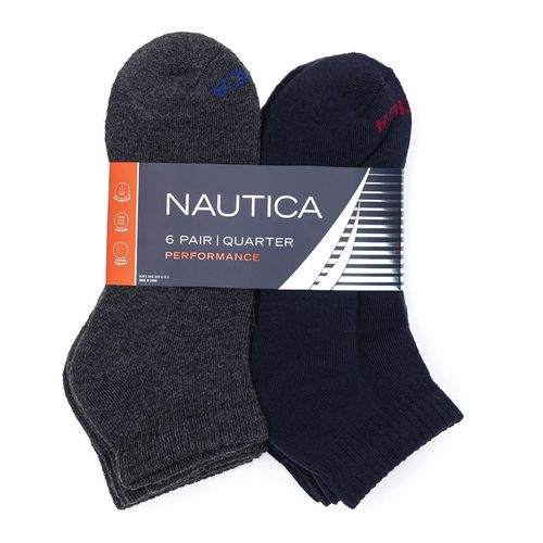 Pack de 6 pares de calcetines Nautica quarter multicolor para hombre