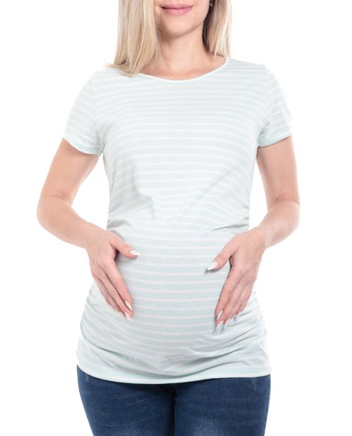 Camiseta Sabrina maternal rayada manga corta para mujer