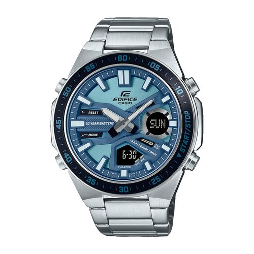 Reloj  Edifice análogo/digital acero inoxidable plateado para hombre