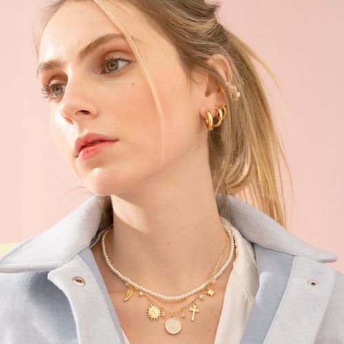 Collar dorado "Angel de mi guarda"