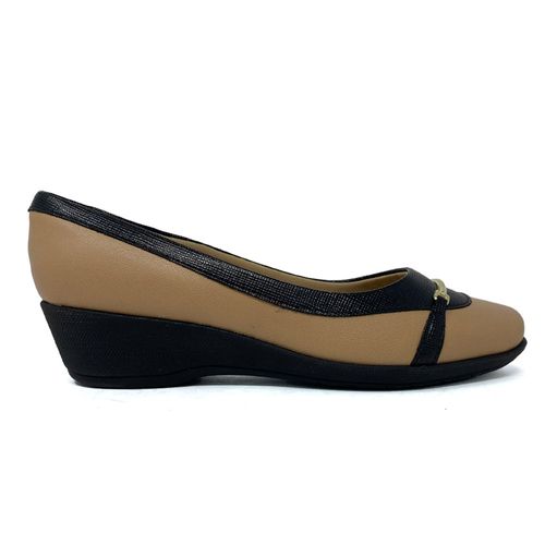 Zapato casual Picadilly color nude/negro para mujer