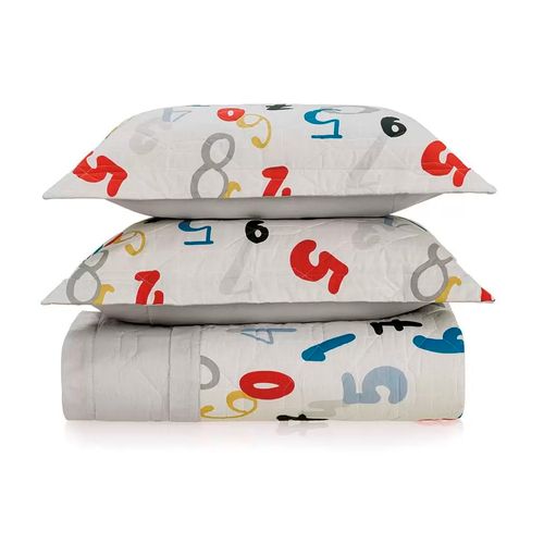 Cubrecama 3 piezas estampado de números