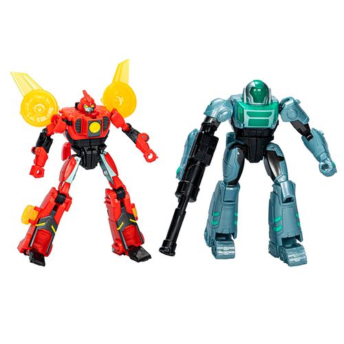Transformers Earthspark Cyber-Combiner figura Terran Twitch y Robby Malto