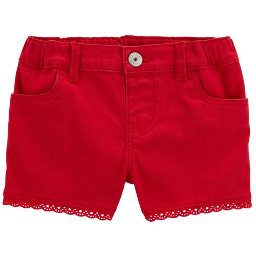 Short rojo solido para nina