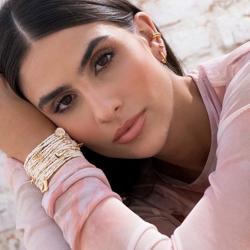 Set de pulseras + aretes 2cm- 8.6" para mujer