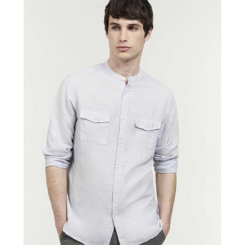 Camisa gris claro hombre hotsell
