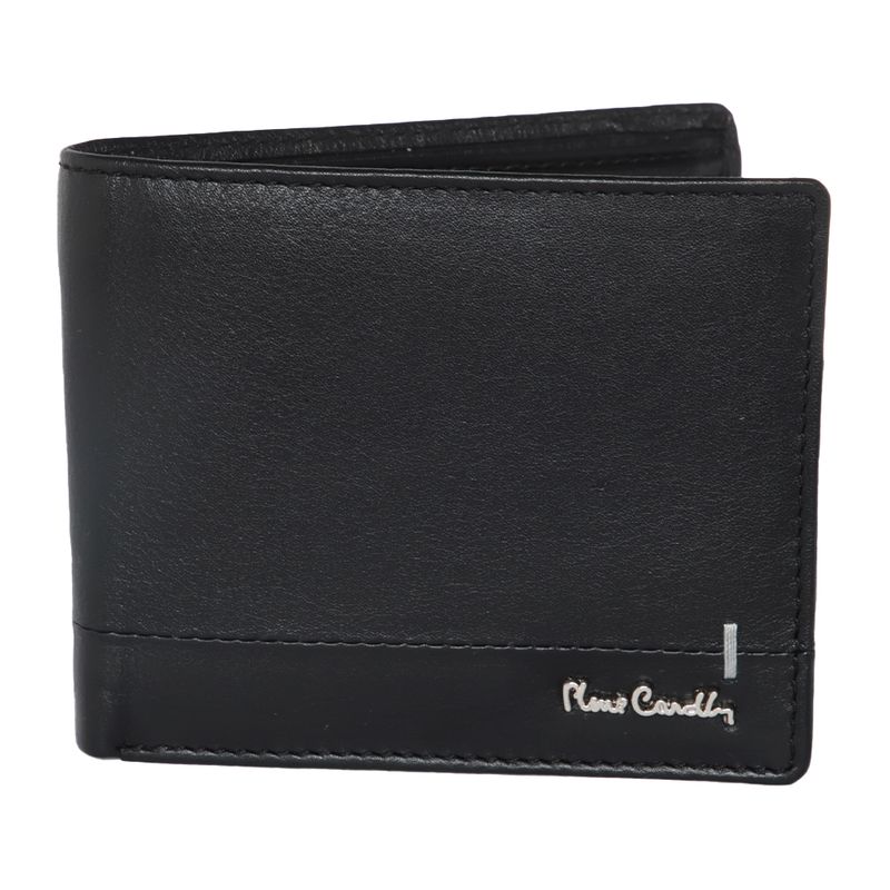 Billetera bifold Pierre Cardin negro sólida para hombre