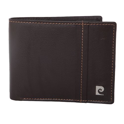 Billetera bifold Pierre Cardin café oscuro sólida para hombre