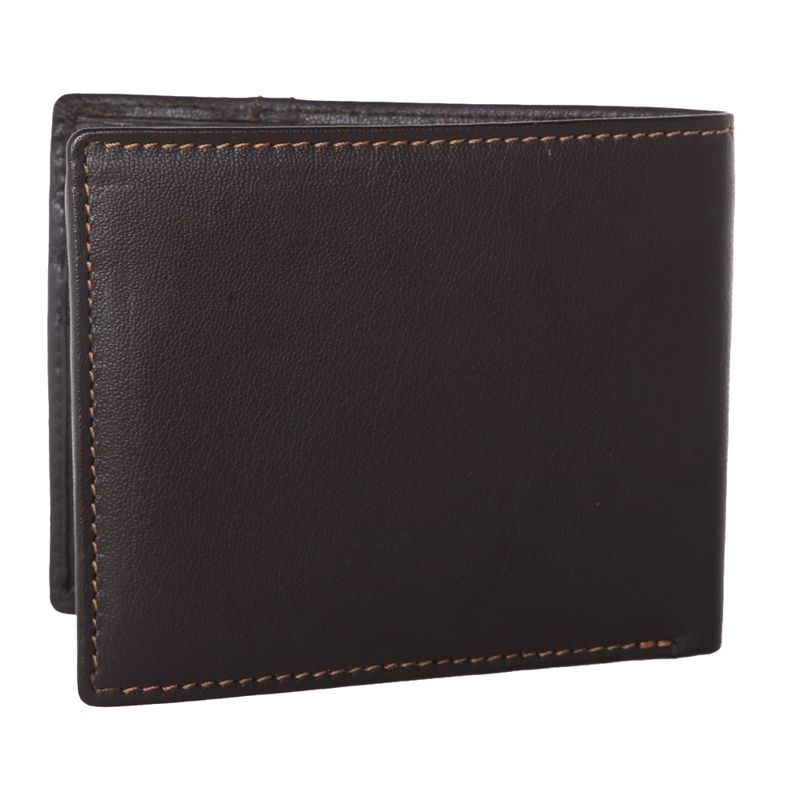 Billetera bifold Pierre Cardin cafe oscuro solida para hombre