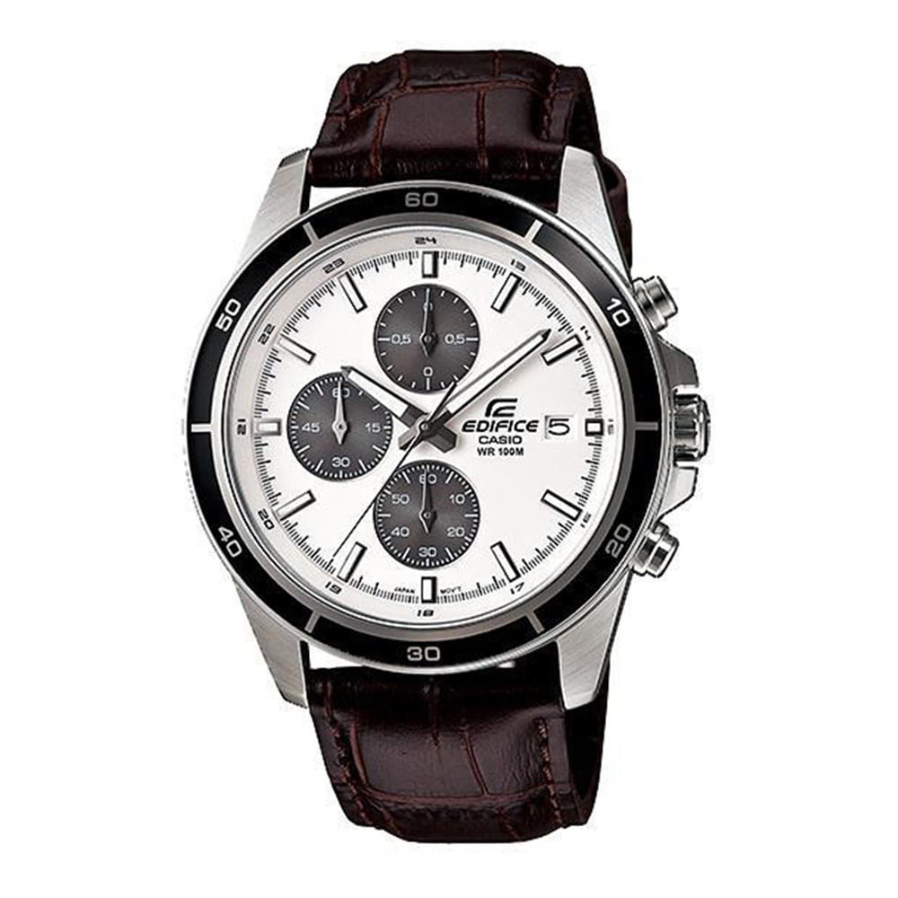 Reloj Edifice análogo cuero café hombre - Siman Costa Rica