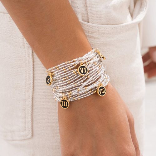 Set de pulseras 10 mandamientos + aretes 1.5cm- 8.5" para mujer
