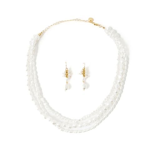 Conjunto de choker y pendientes de perlas para mujer