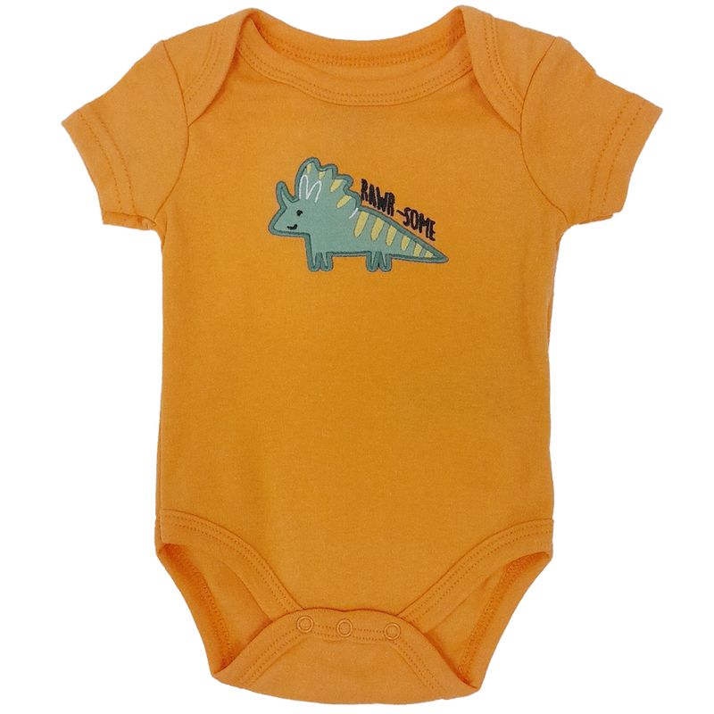 Set de 3 mamelucos multicolor con estampado de dinosaurios para bebe nino