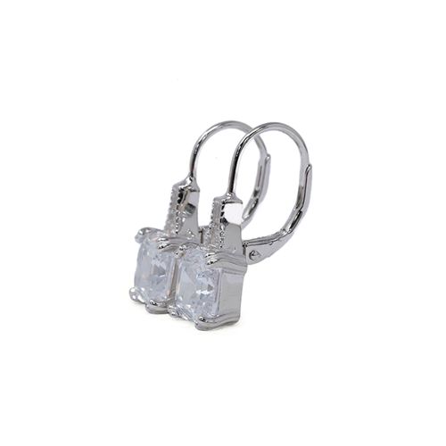 Aretes de plata color plateado para mujer