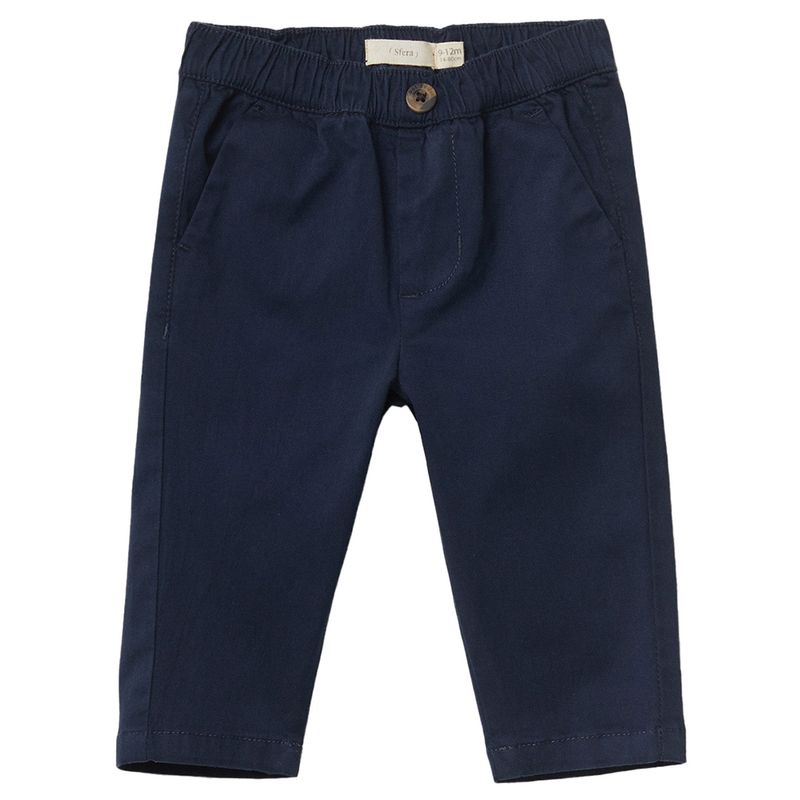 Pantalon azul solido para bebe nino