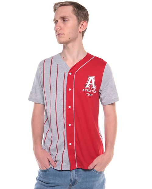 Orange Camisa color blocking estampada athletics team para hombre