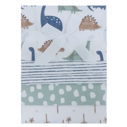 Set de 4 frazadas multicolor con estampado para bebé niño
