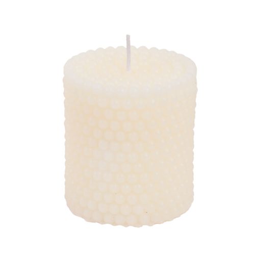 Vela decorativa con textura 7x7,5 cm.