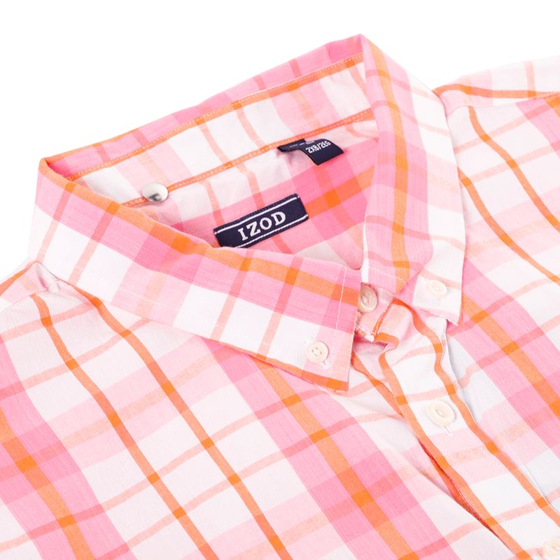Camisa Izod casual roja a cuadros para hombre