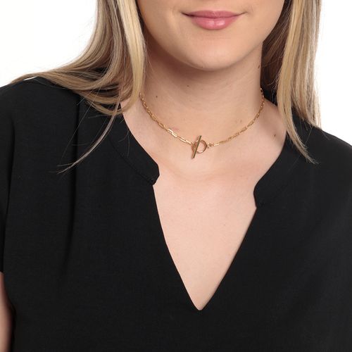Cadena con dije de plata en dorado 3 mm-14" para mujer