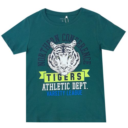Camiseta verde con estampado para niño