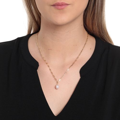 Cadena de plata color dorado 3mm-19.5" para mujer