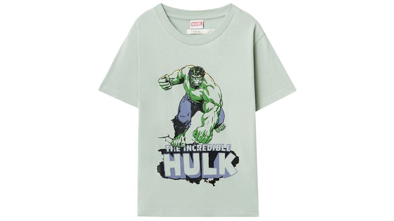 Camiseta hulk manga corta cuello redondo para nino