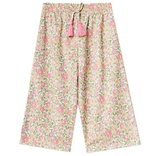 Pantalón multicolor con estampado de flores para niña