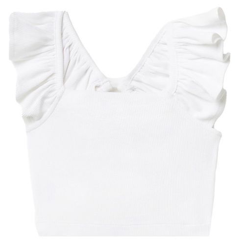 Blusa blanca sólido para niña