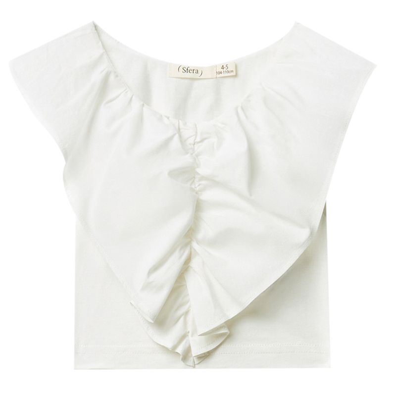 Blusa blanca solido para nina