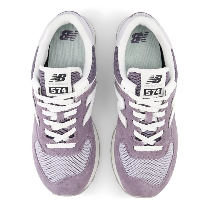 Zapato New Balance 574 deportivo casual gris morado para hombre