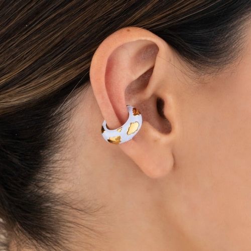 Earcuff bicolor para mujer