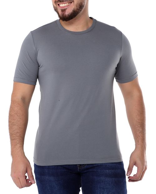 Camiseta cuello redondo gris oscuro para hombre