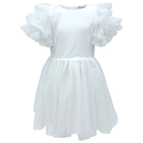 Vestido blanco sólido para bebé niña