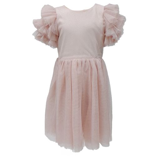 Vestido rosado brillos para bebé niña