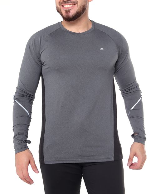 Camisa manga larga reflectivo gris oscuro para hombre