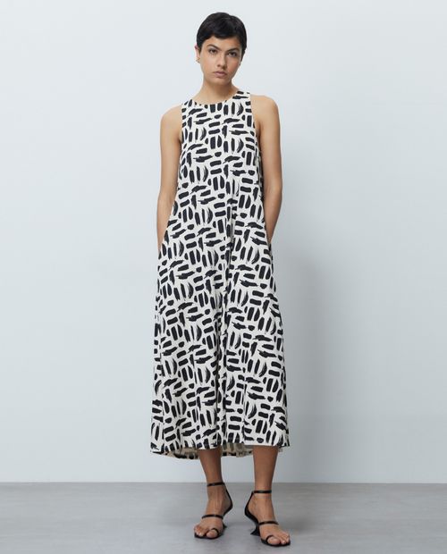 Vestido Sfera midi estampado sin mangas para mujer
