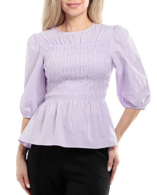 Blusa Unexpected peplum morado lila manga 3/4 para mujer