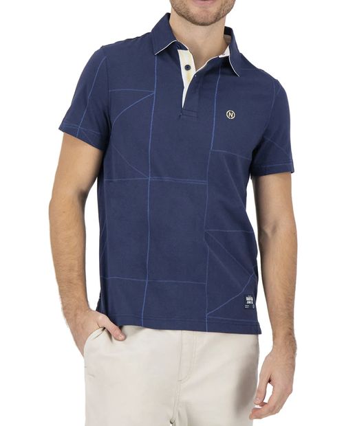 Nautica Camisa polo navy estampado líneas Nautica para hombre