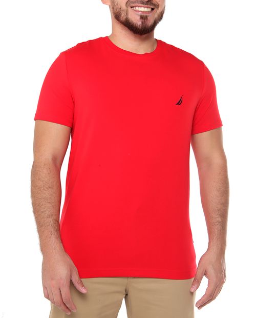 Nautica Camiseta básica roja sólida para hombre
